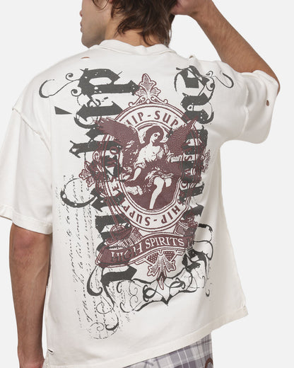 Worship Restraint Box Crop Reverse T-Shirt Coconut Milk