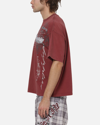 Worship Catharsis Box Crop T-Shirt Port Wine