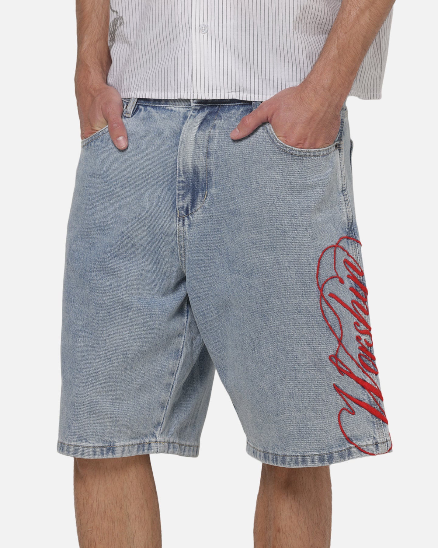 Worship Scripted Big Dawg Jean Shorts Worn Blue