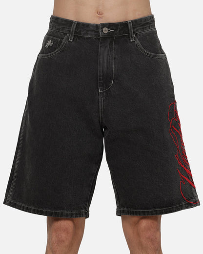 Worship Scripted Big Dawg Jean Shorts Used Black
