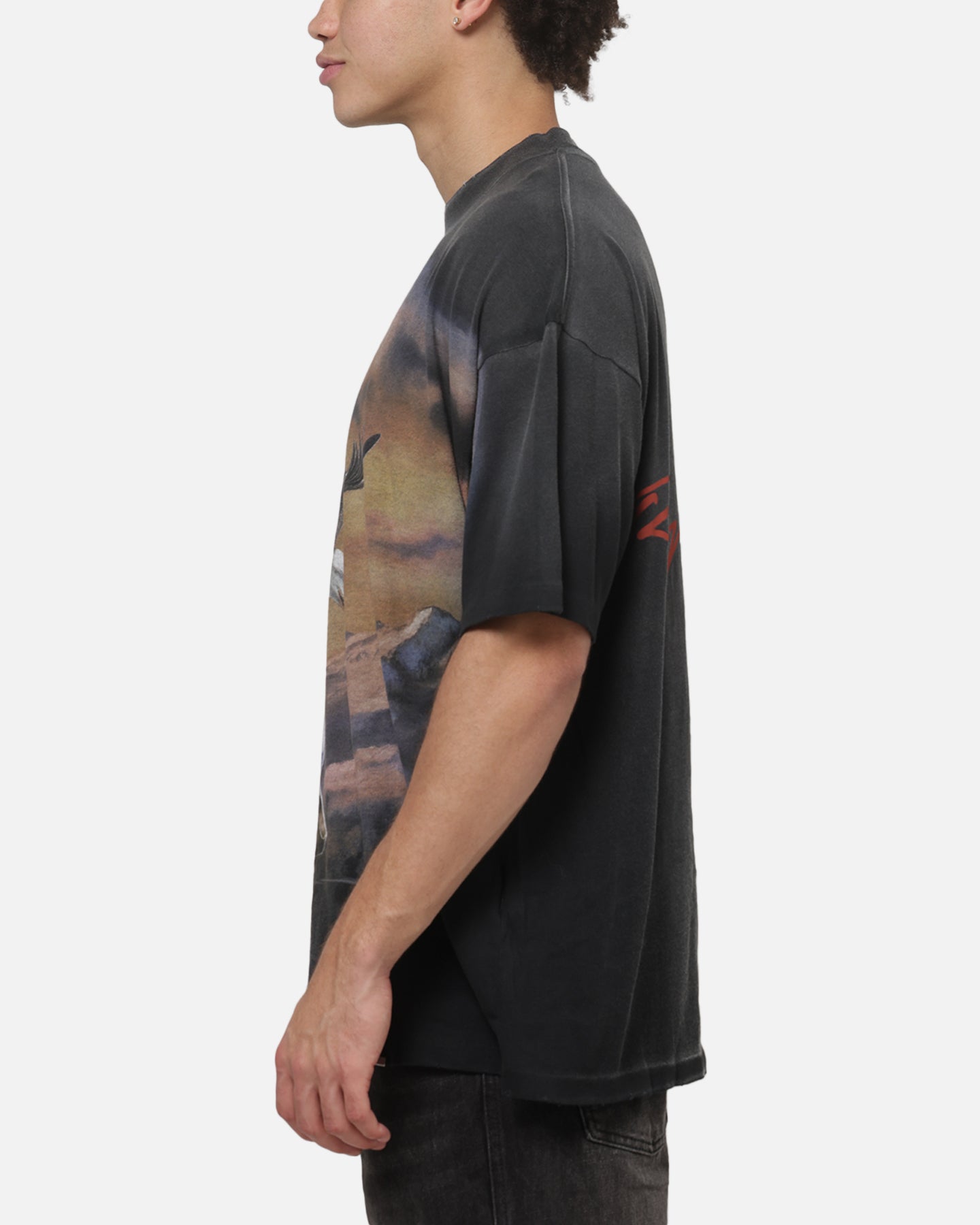 Represent Chrome Flight T-Shirt Stained Black