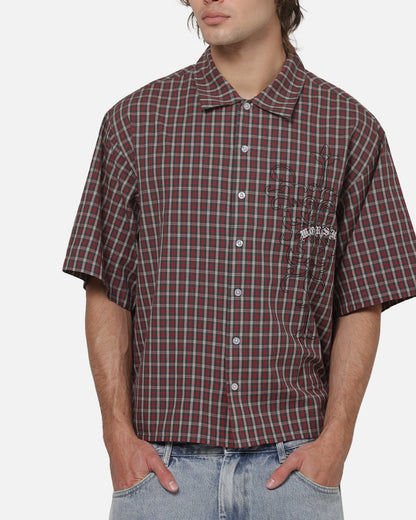 Worship Catharsis Box Crop Shirt Red Check