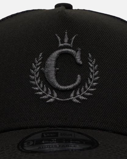 New Era X Culture Kings 9FORTY A-Frame Trucker Snapback Black/Black