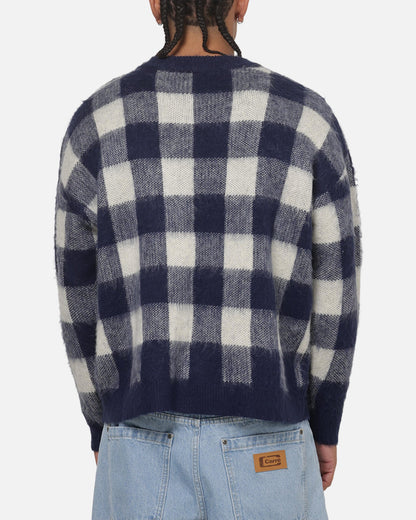 Carre Ombre Knitted Jumper Navy Plaid