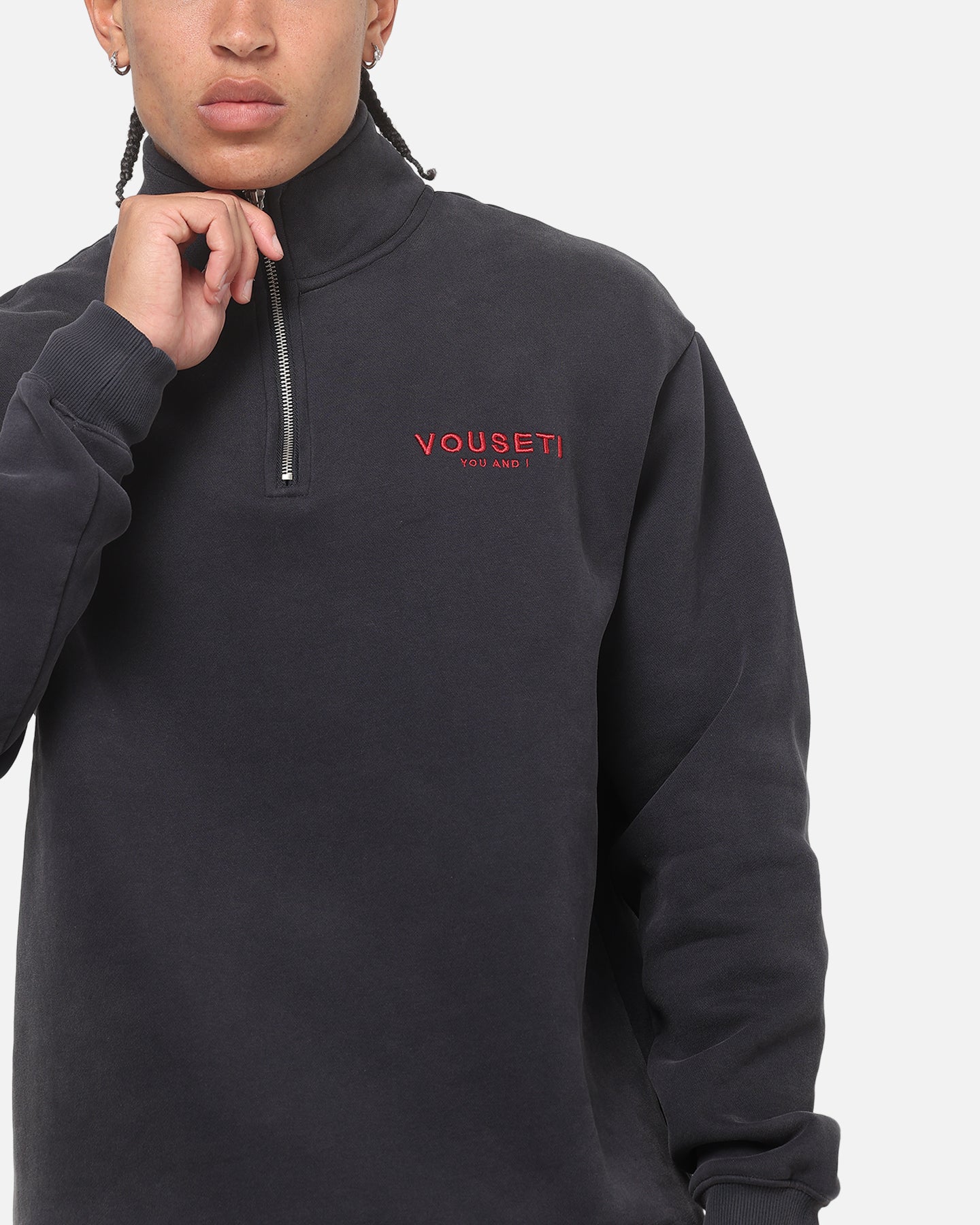 Vouseti The OG Quarter Zip Crewneck Navy