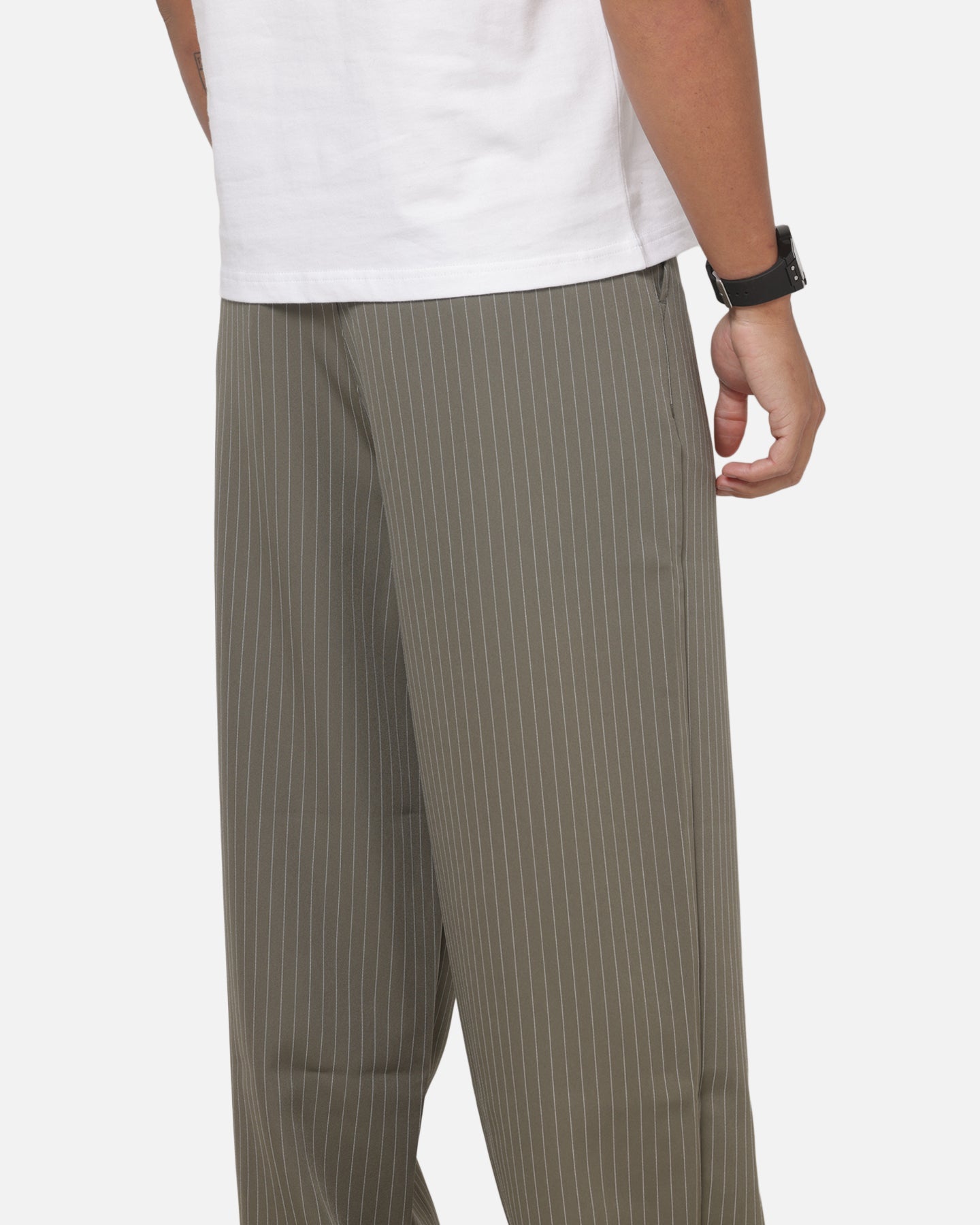 Carre Heritage Pleated Pants Sage Pinstripe