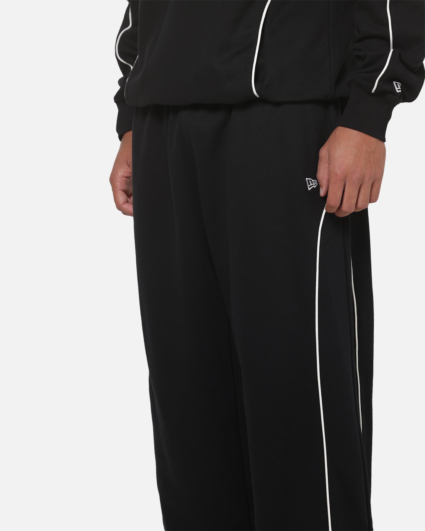 New Era Wide Leg Trackpants Black
