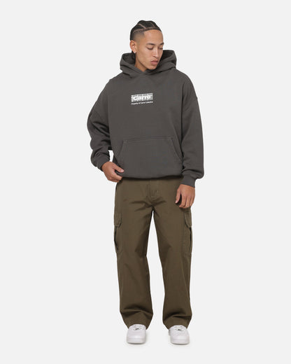 Carre Box Check Hoodie Charcoal