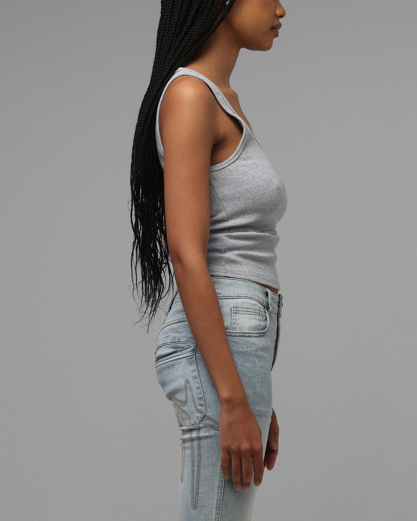 Loiter Women's Hybrid Scoop Neck Tank Grey Marle