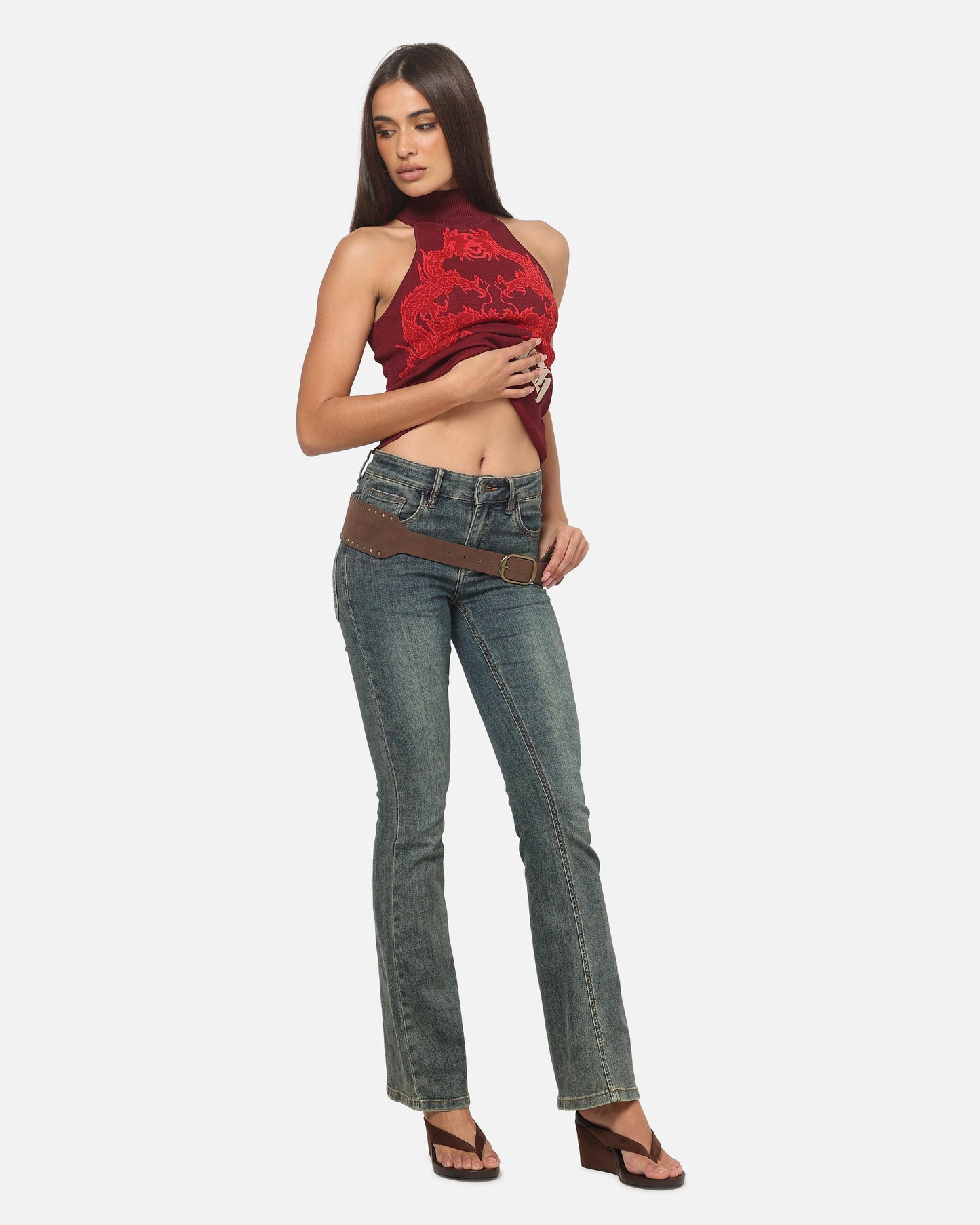 Ed Hardy Women's Hip Belt Brown