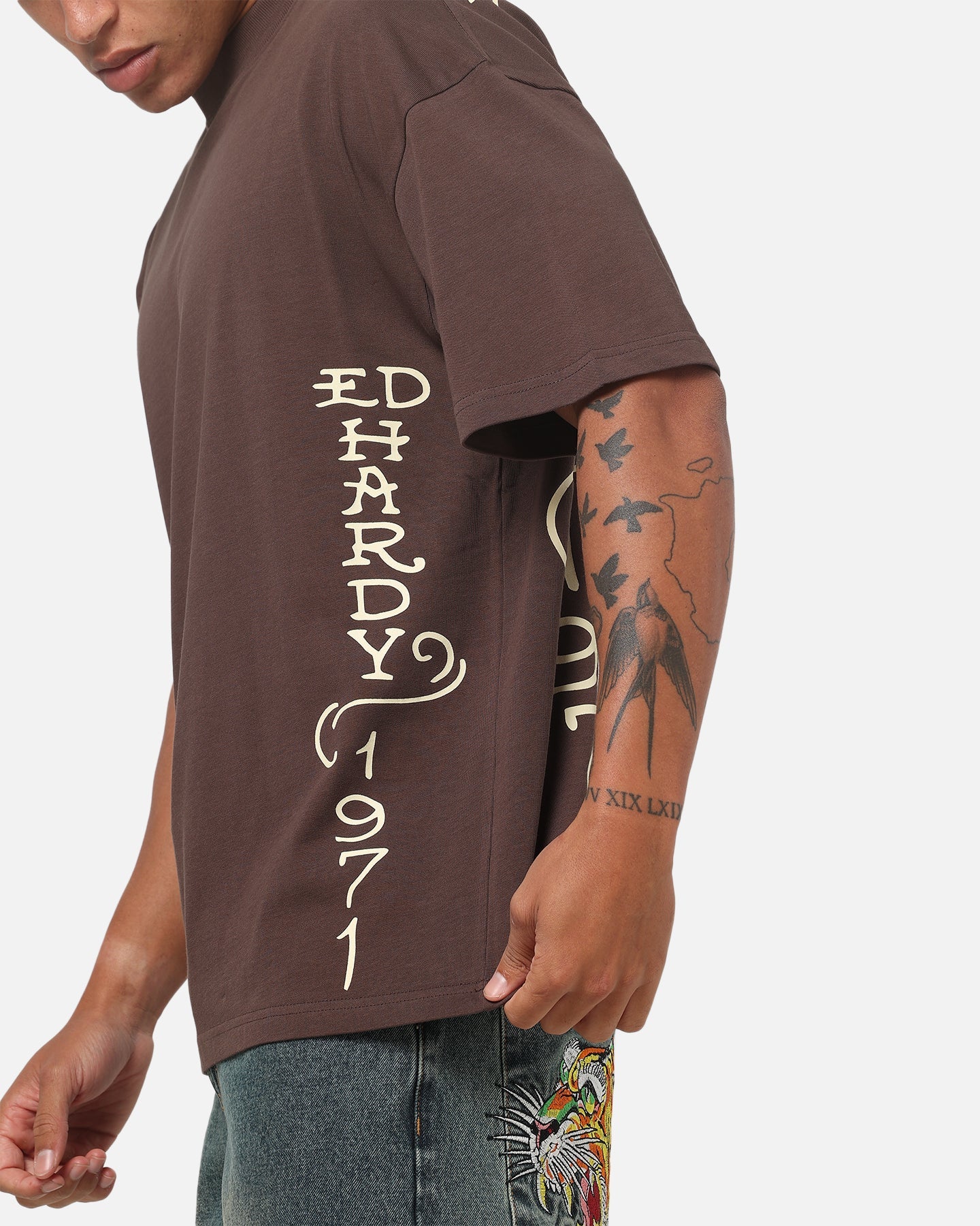 Ed Hardy Panther T-Shirt Brown