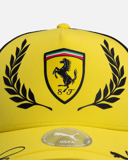 Puma X Scuderia Ferrari Replica Lewis Hamilton UK Trucker Strapback Cap Speed Yellow/Puma Black