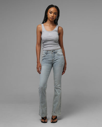 Loiter Women's Hybrid Scoop Neck Tank Grey Marle