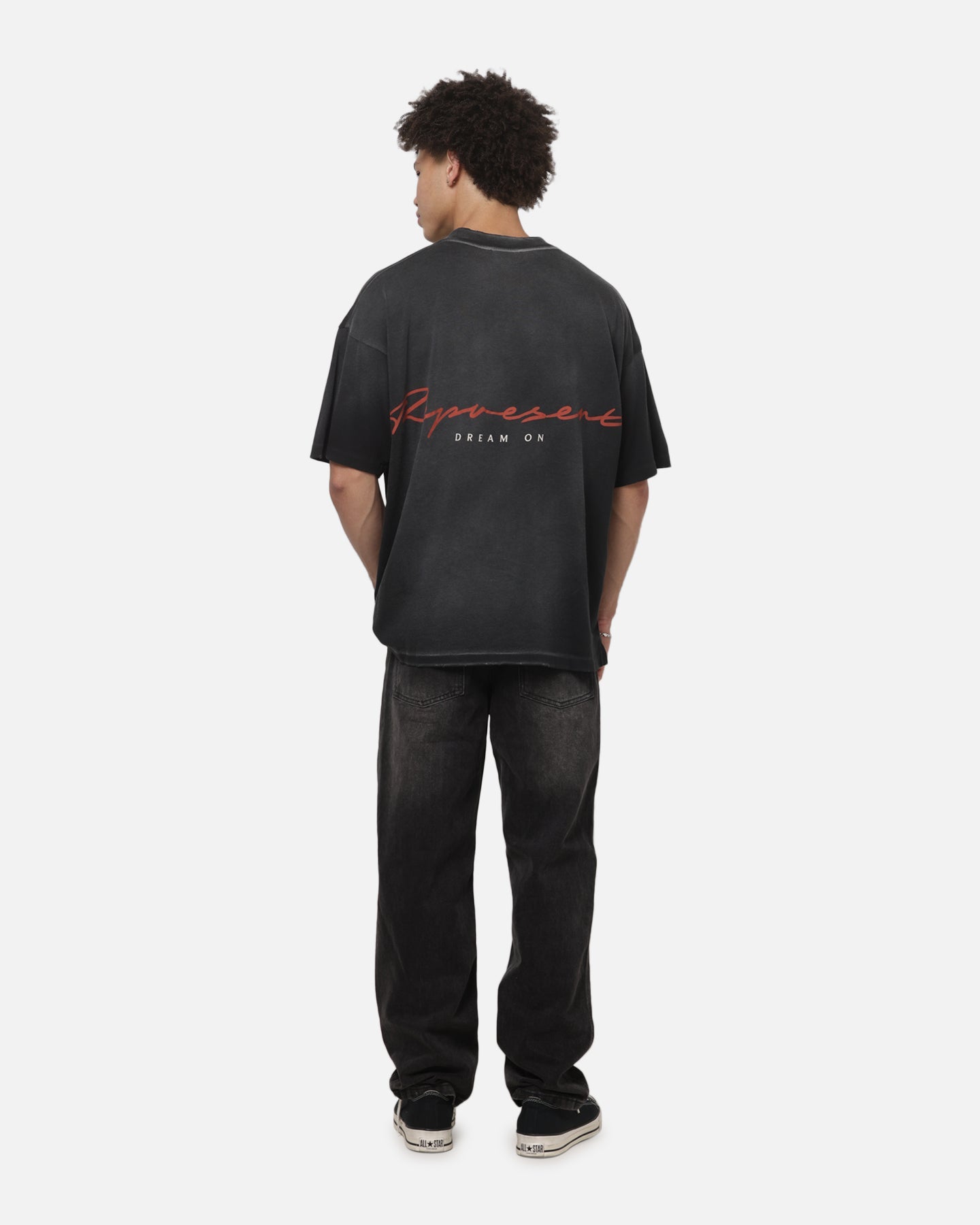 Represent Chrome Flight T-Shirt Stained Black