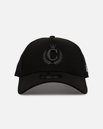 New Era X Culture Kings 9FORTY A-Frame Trucker Snapback Black/Black