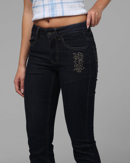 Loiter Women's Shibuya Low Rise Jeans Indigo Denim