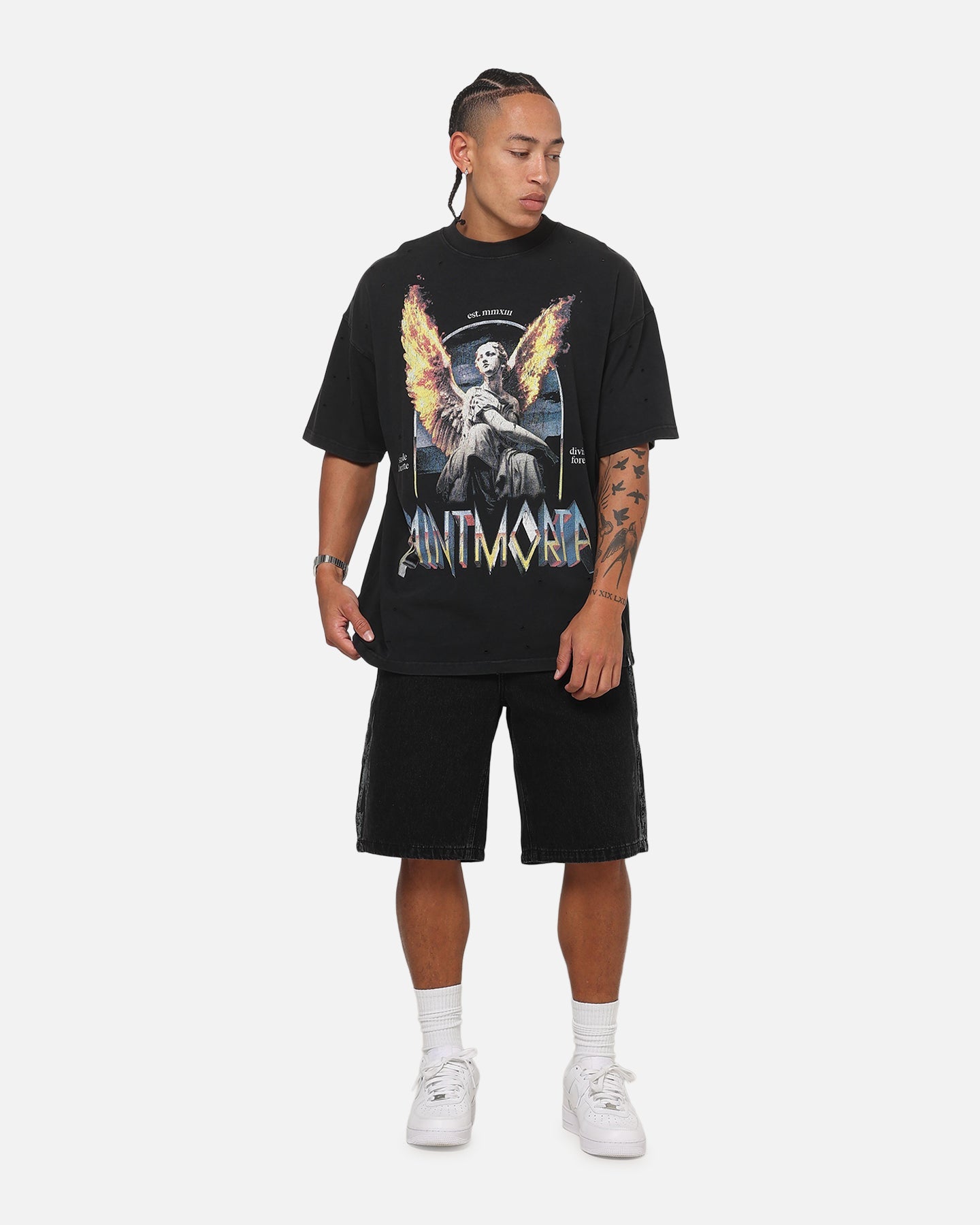 Saint Morta Divinity Forever Boxy T-Shirt Washed Black