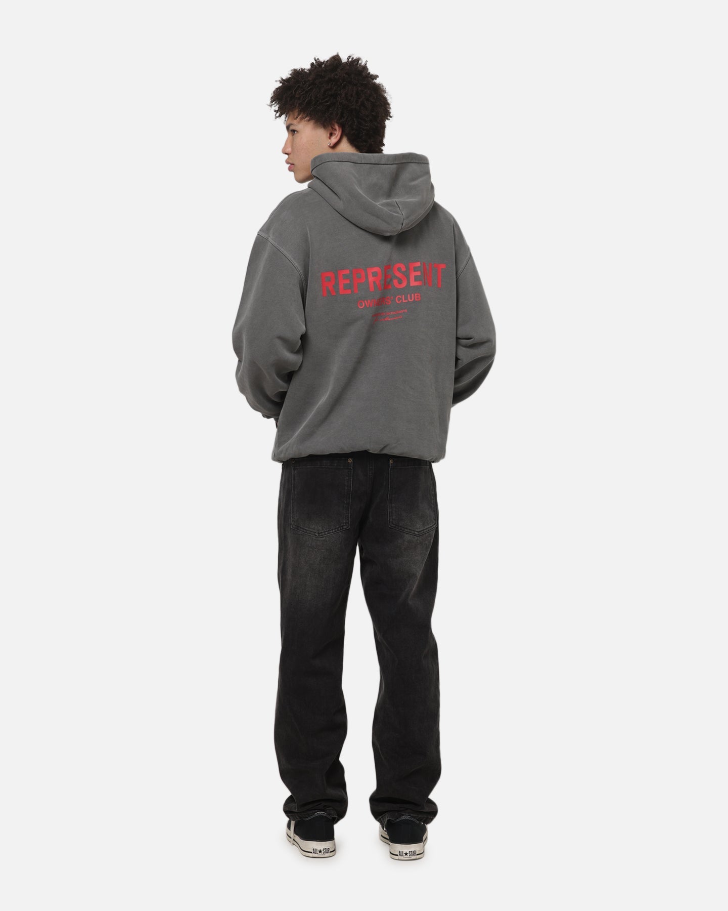 Represent Owners Club Hoodie Washed Black