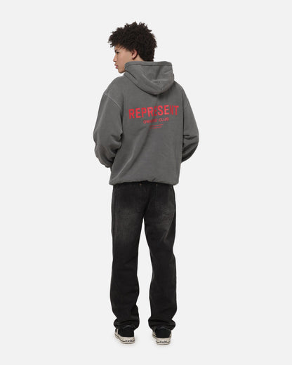 Represent Owners Club Hoodie Washed Black