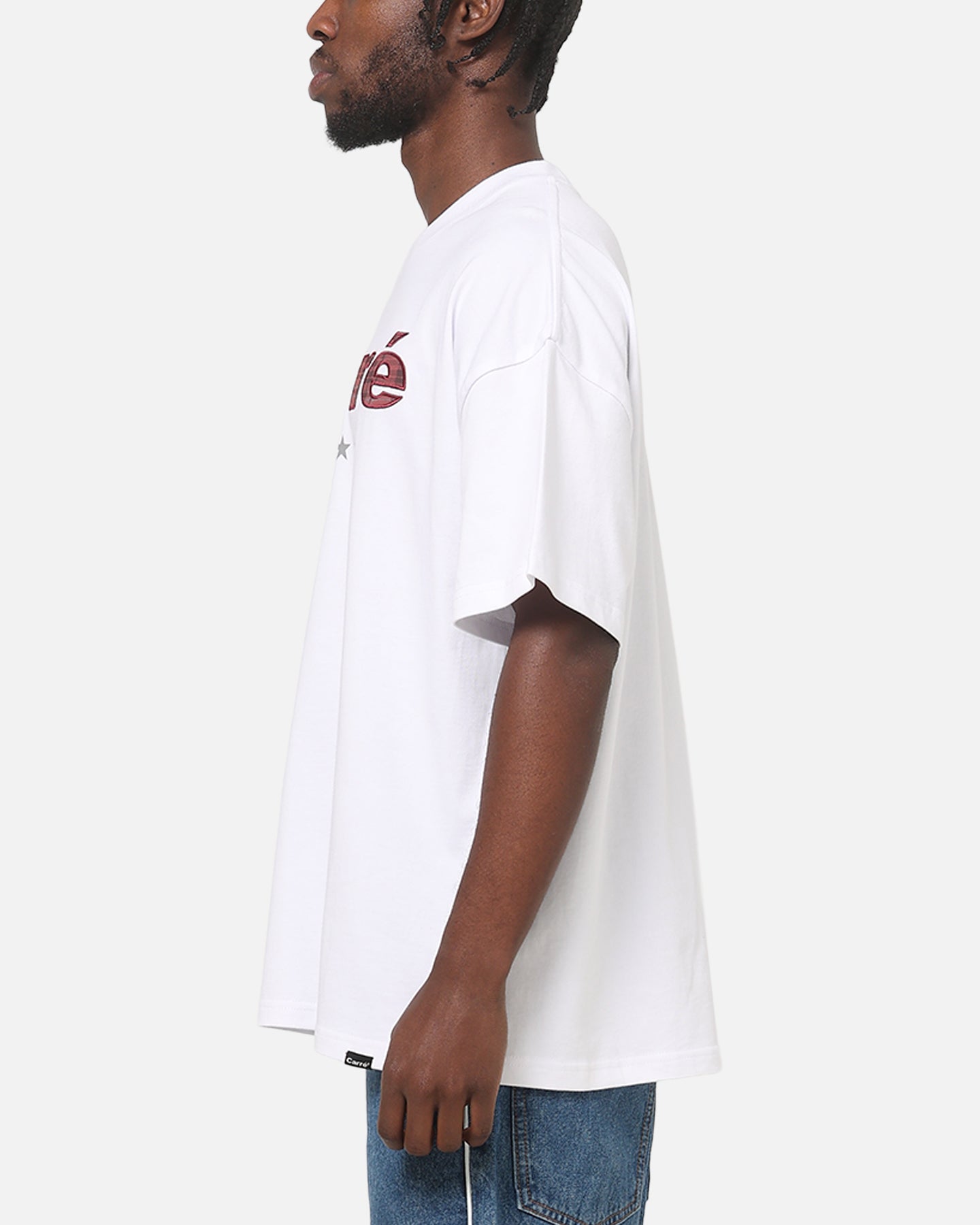 Carre Applique T-Shirt Solid White
