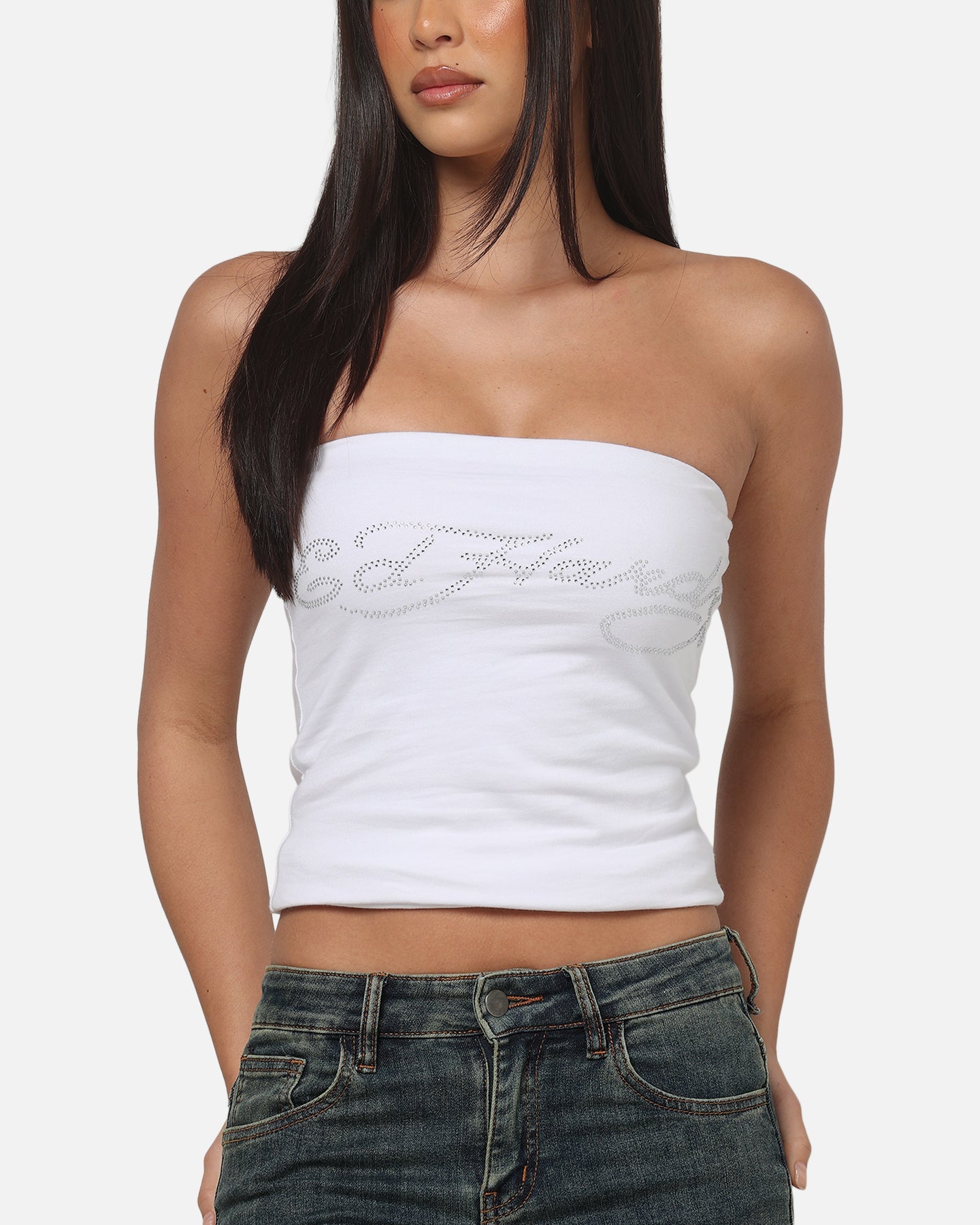 Ed Hardy Women's Dragon Boob Tube White