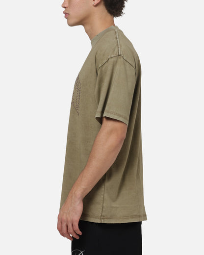 Represent Embellished Represent T-Shirt Vintage Khaki