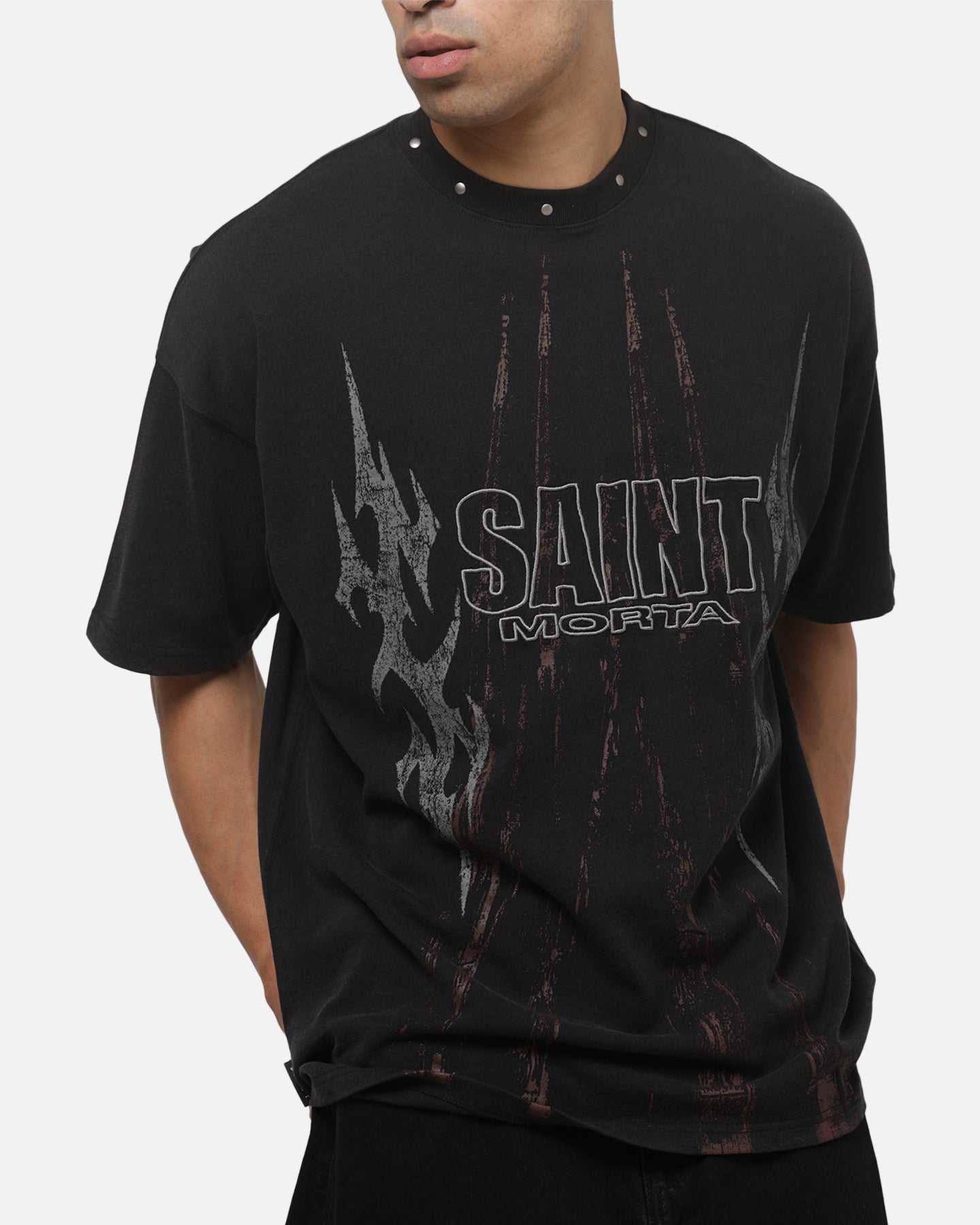 Saint Morta La Familia T-Shirt Washed Black