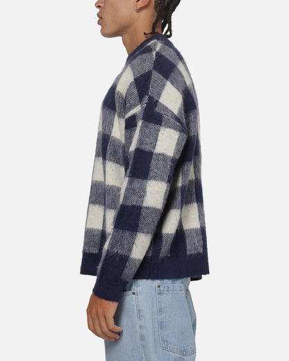 Carre Ombre Knitted Jumper Navy Plaid