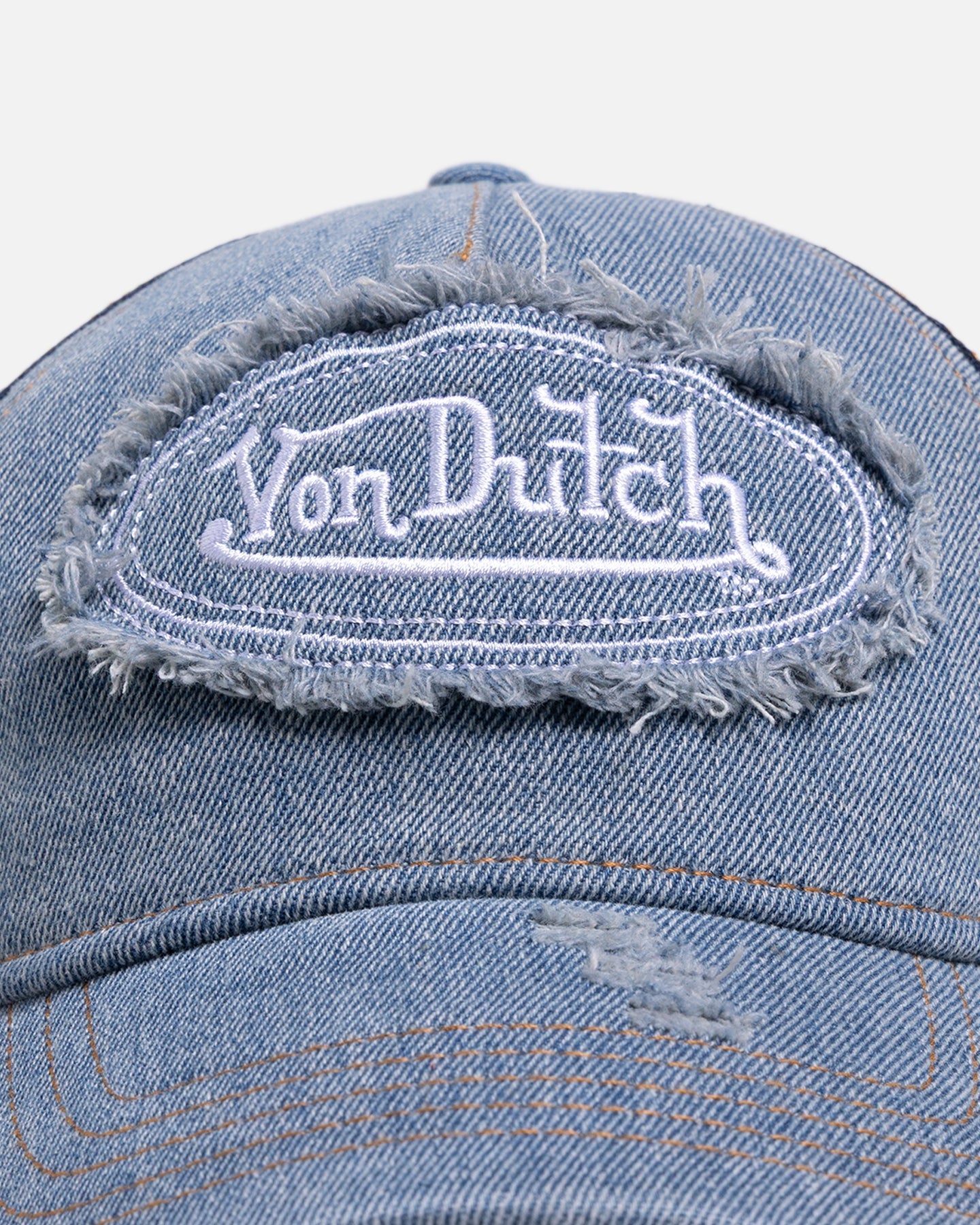 Von Dutch Destroyed Denim Trucker Strapback Denim