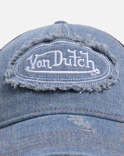 Von Dutch Destroyed Denim Trucker Strapback Denim