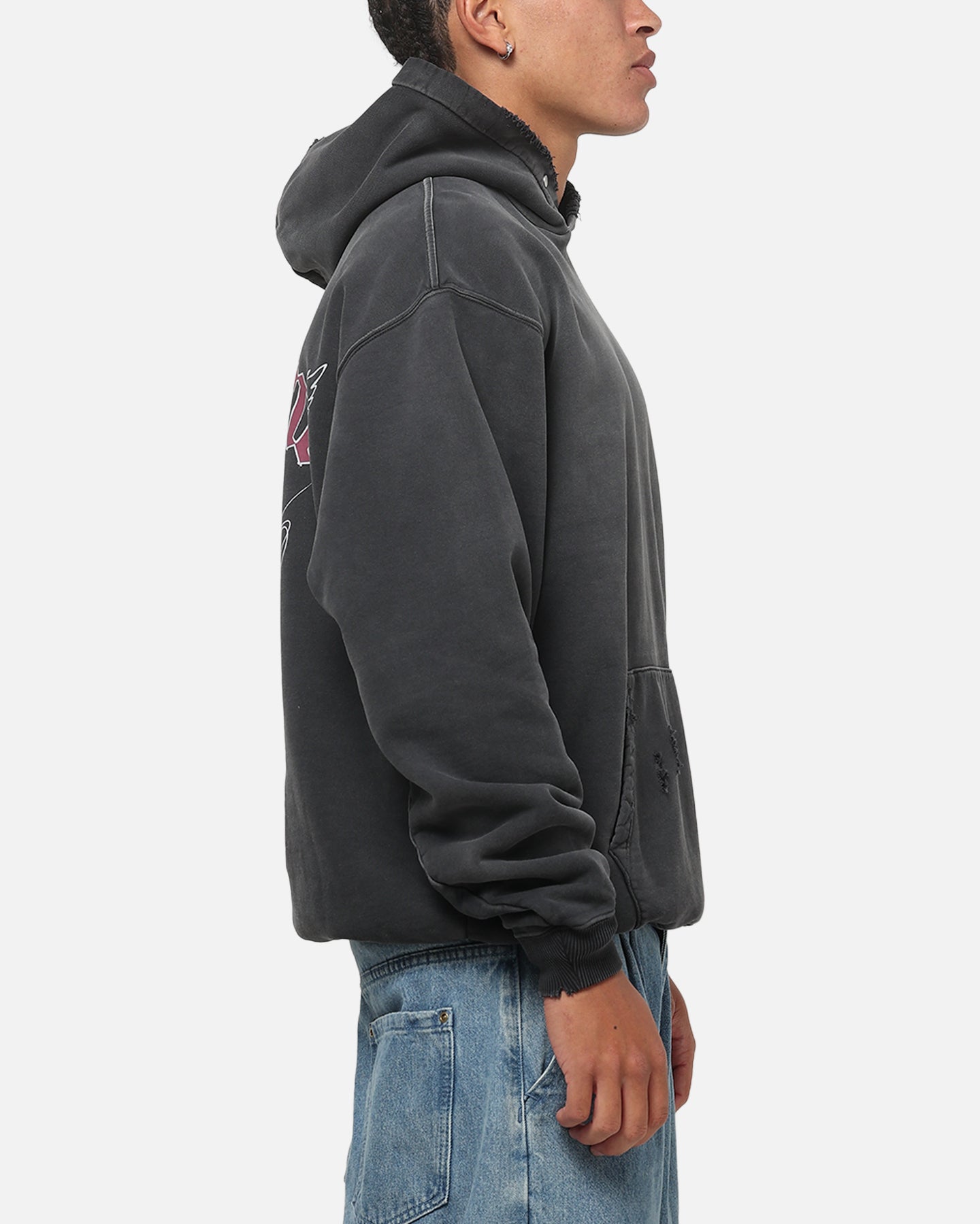 Represent Duality Hoodie Washed Black