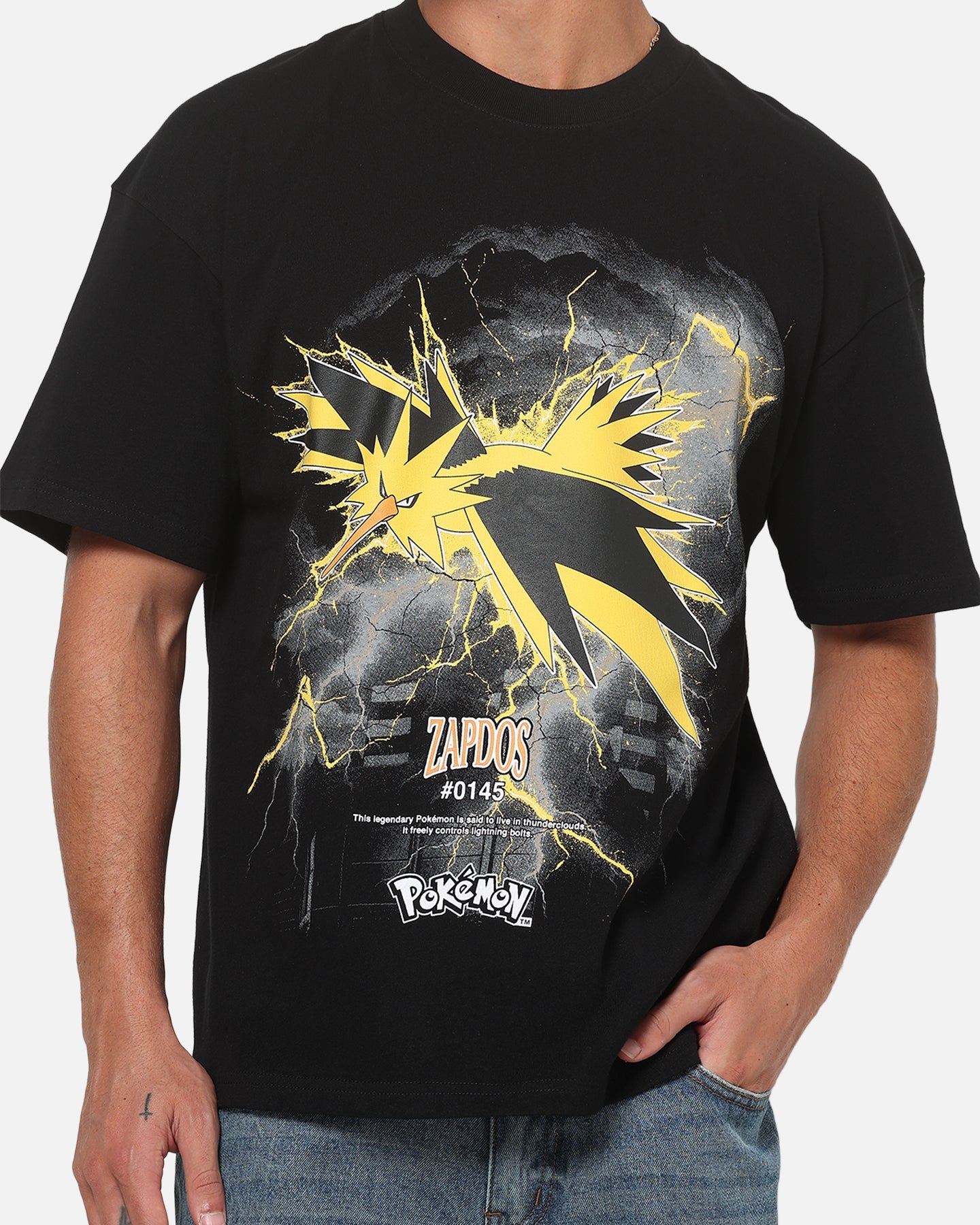 The Pokémon Collection By 73Studio Zapdos Legendary T-Shirt Black