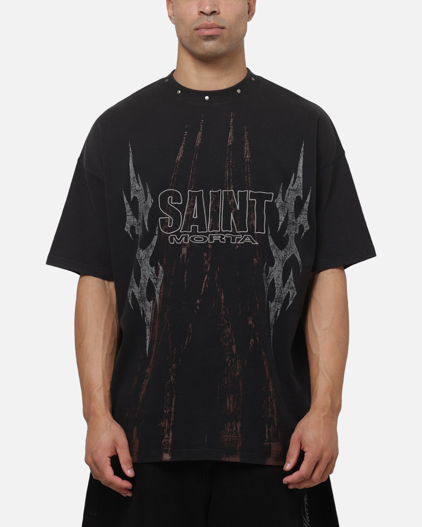 Saint Morta La Familia T-Shirt Washed Black
