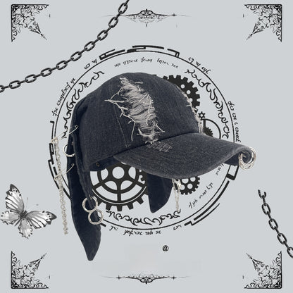 Trendy Rabbit Ear Denim Baseball Cap