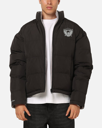 Mitchell & Ness Las Vegas Raiders Reversible Puffer Jacket Black