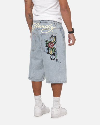 Ed Hardy Serpent Jorts Light Wash