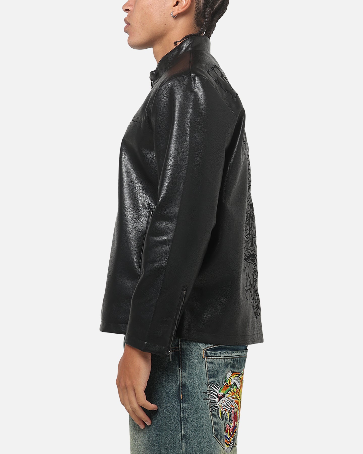 Ed Hardy Fury Biker Jacket Black