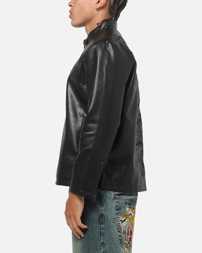 Ed Hardy Fury Biker Jacket Black