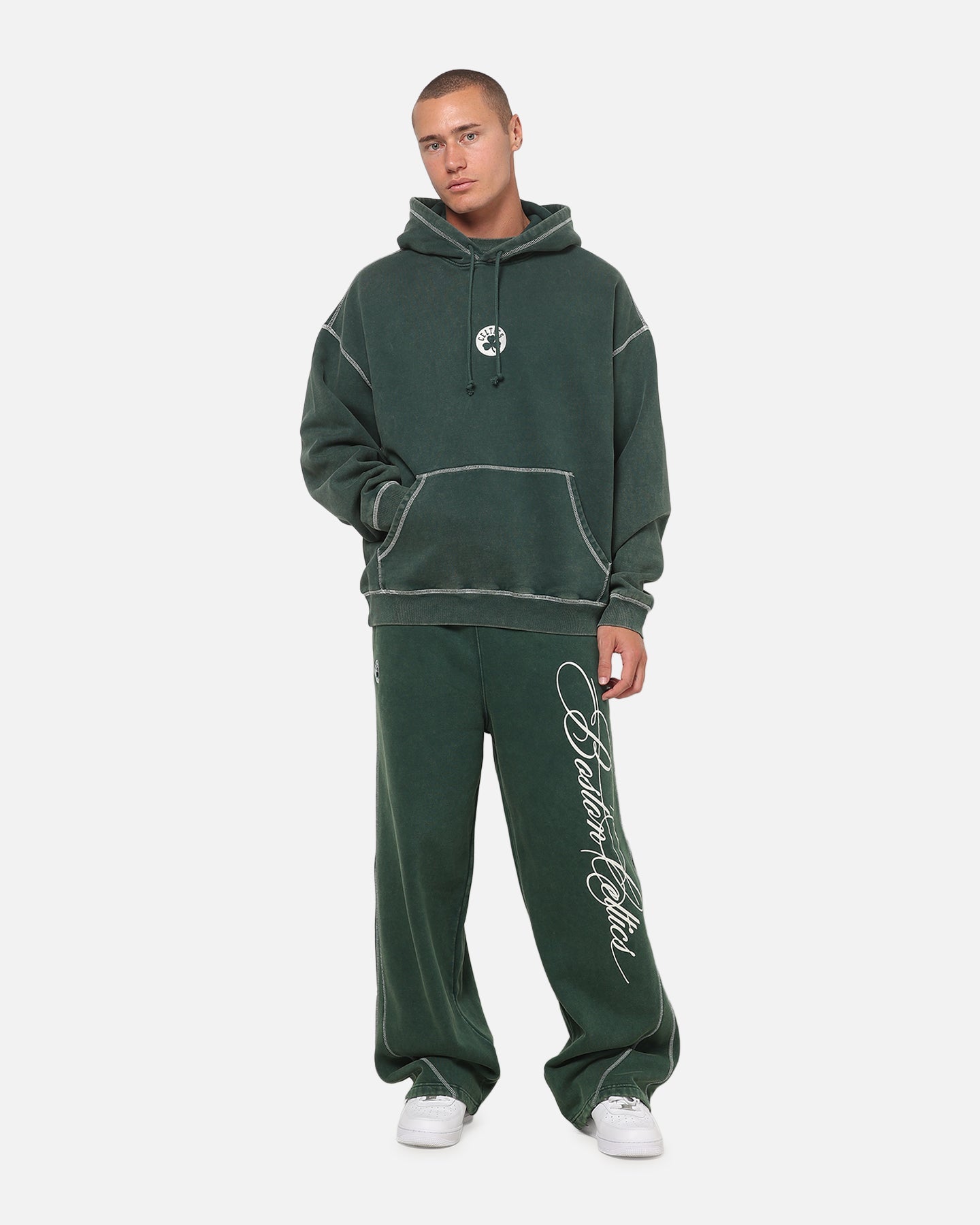 Mitchell & Ness Boston Celtics Star Script Hoodie Pine Green