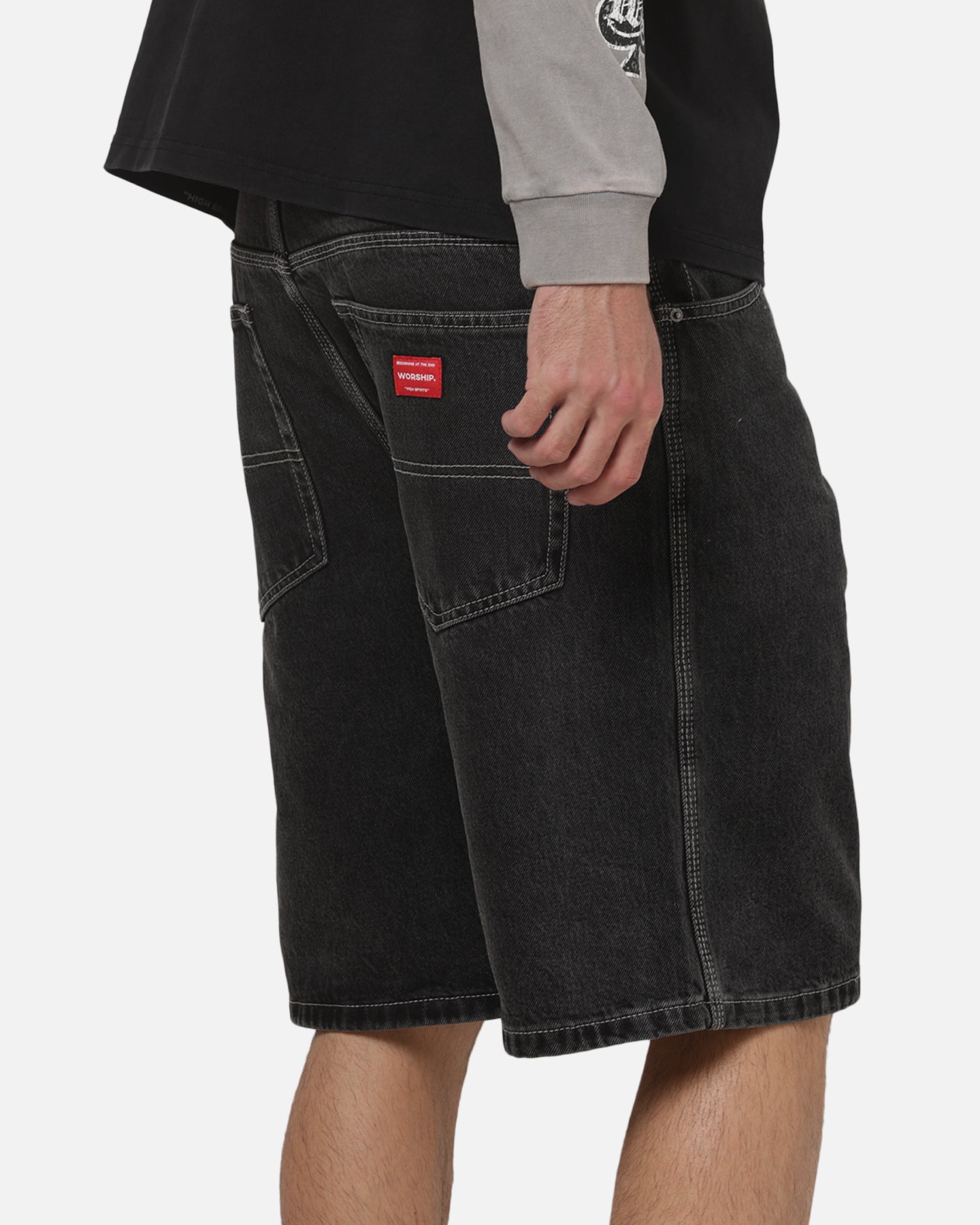 Worship Scripted Big Dawg Jean Shorts Used Black