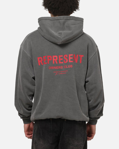 Represent Owners Club Hoodie Washed Black
