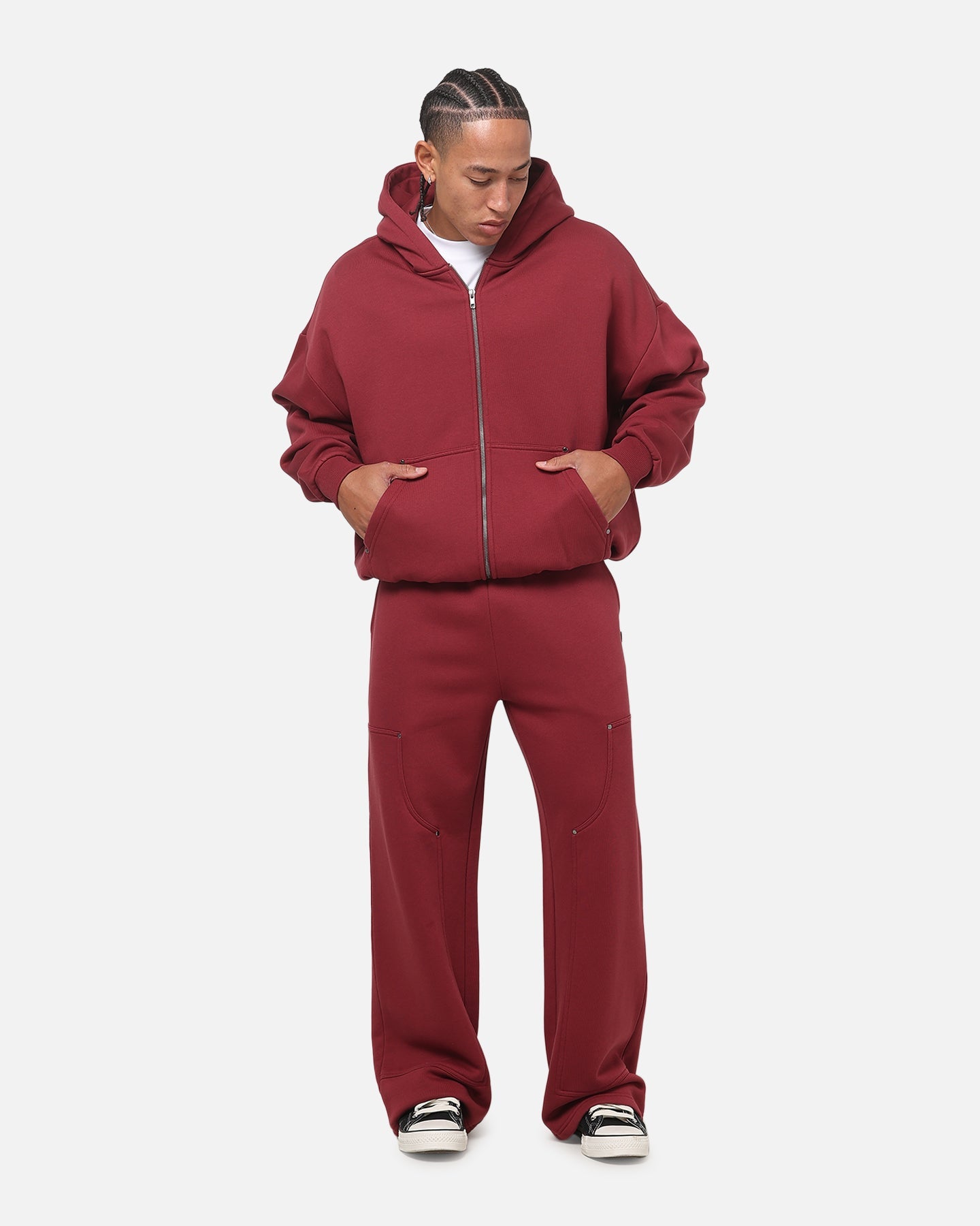 Carre Rivet Hoodie Burgundy
