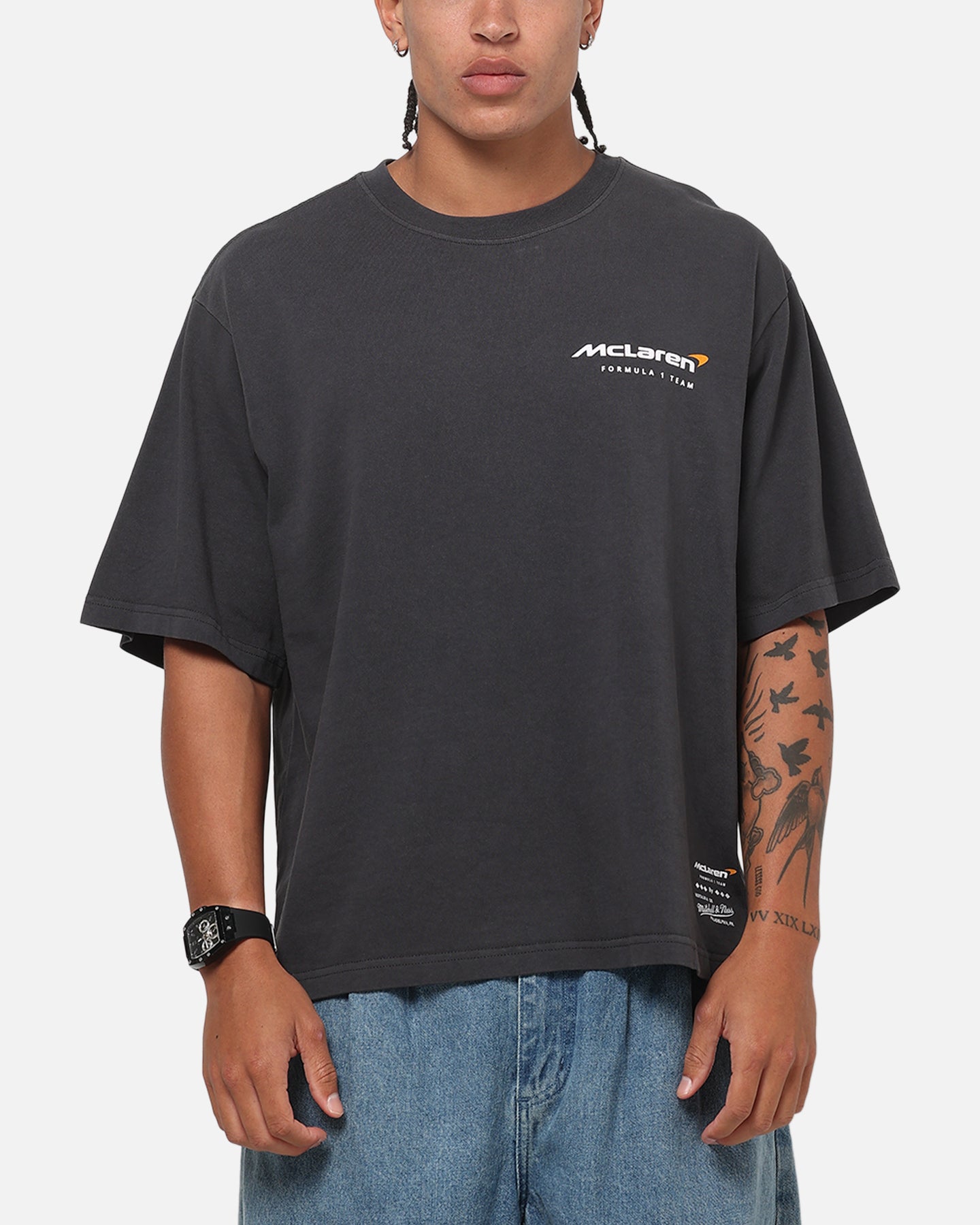 Mitchell & Ness McLaren Apex Crop T-Shirt Slate