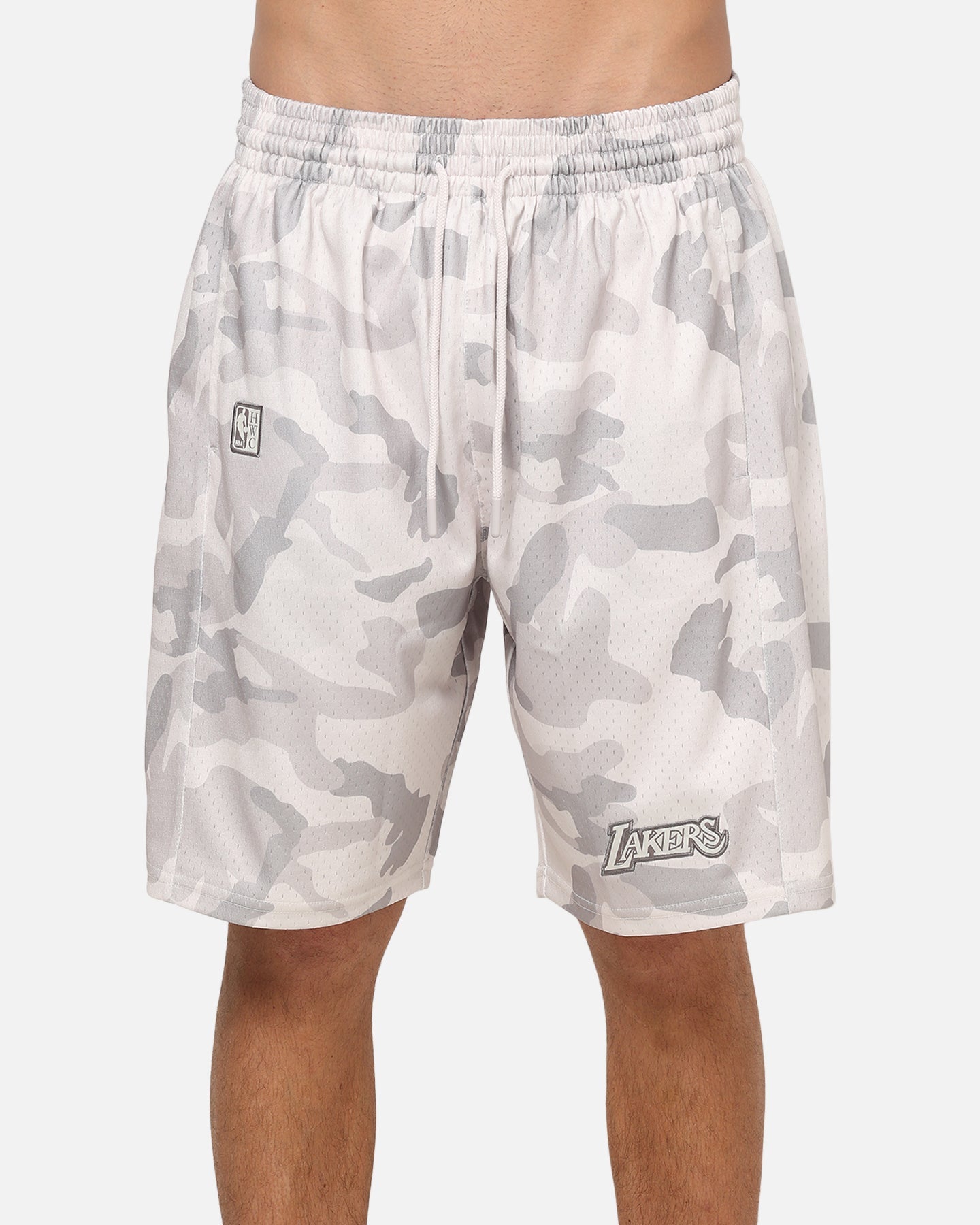 Mitchell & Ness Los Angeles Lakers Snow Camo Authentic Mesh Shorts White
