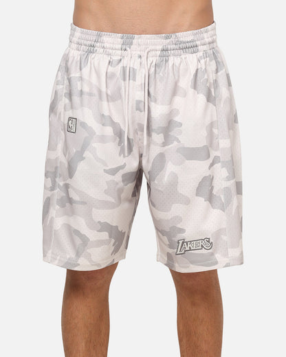 Mitchell & Ness Los Angeles Lakers Snow Camo Authentic Mesh Shorts White