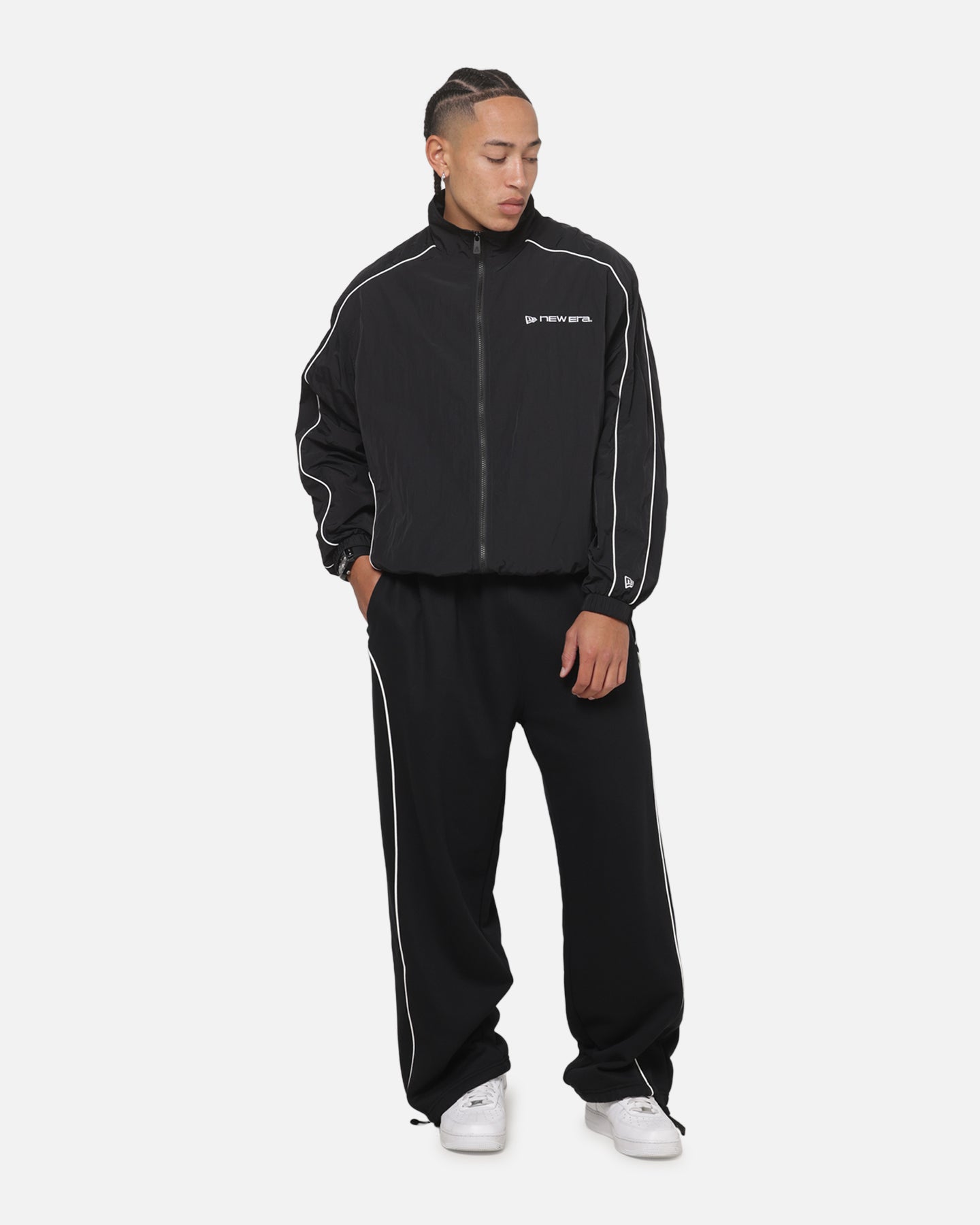 New Era Double Zip Track Jacket Black