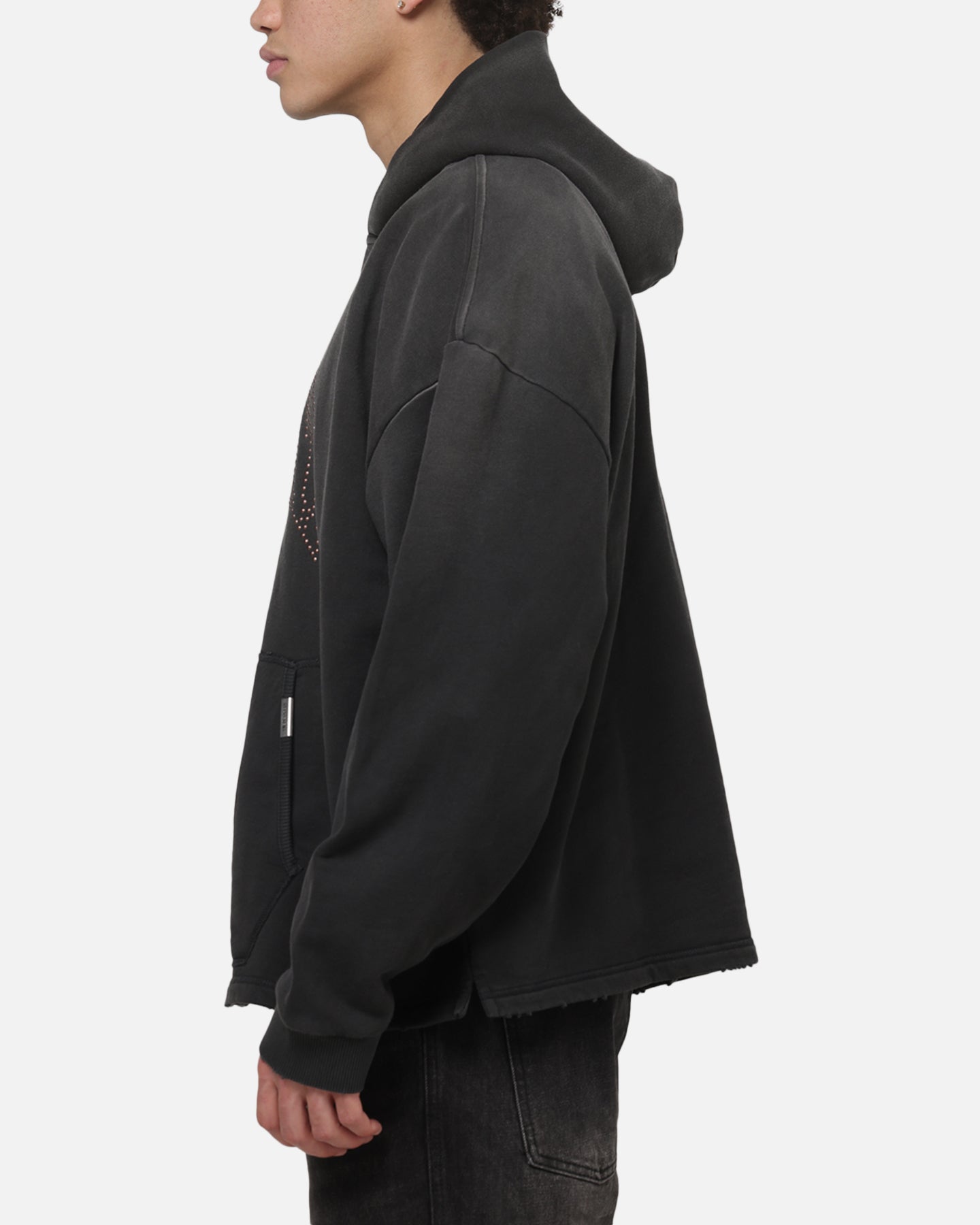Represent Embellished Hoodie Stained Black