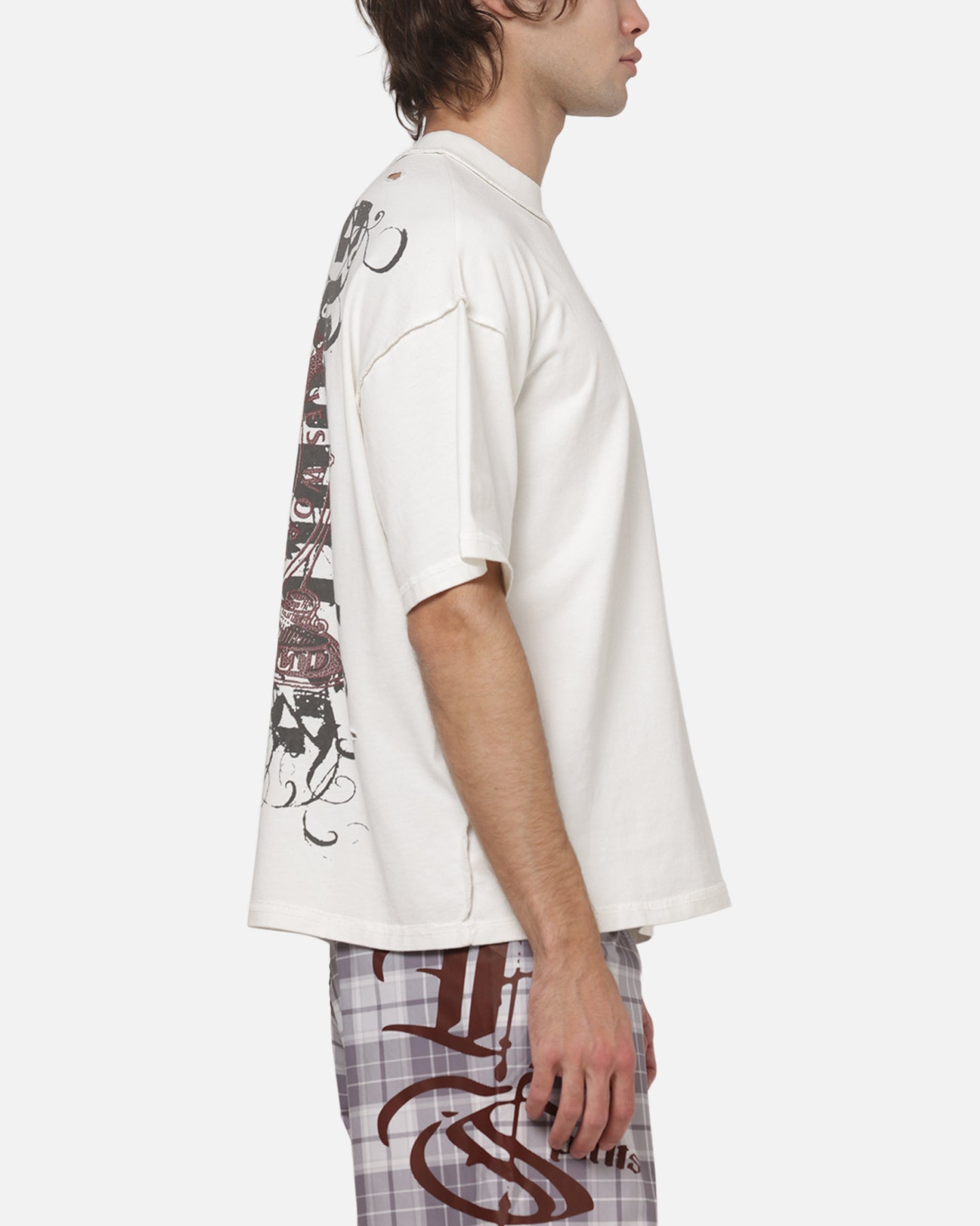 Worship Restraint Box Crop Reverse T-Shirt Coconut Milk