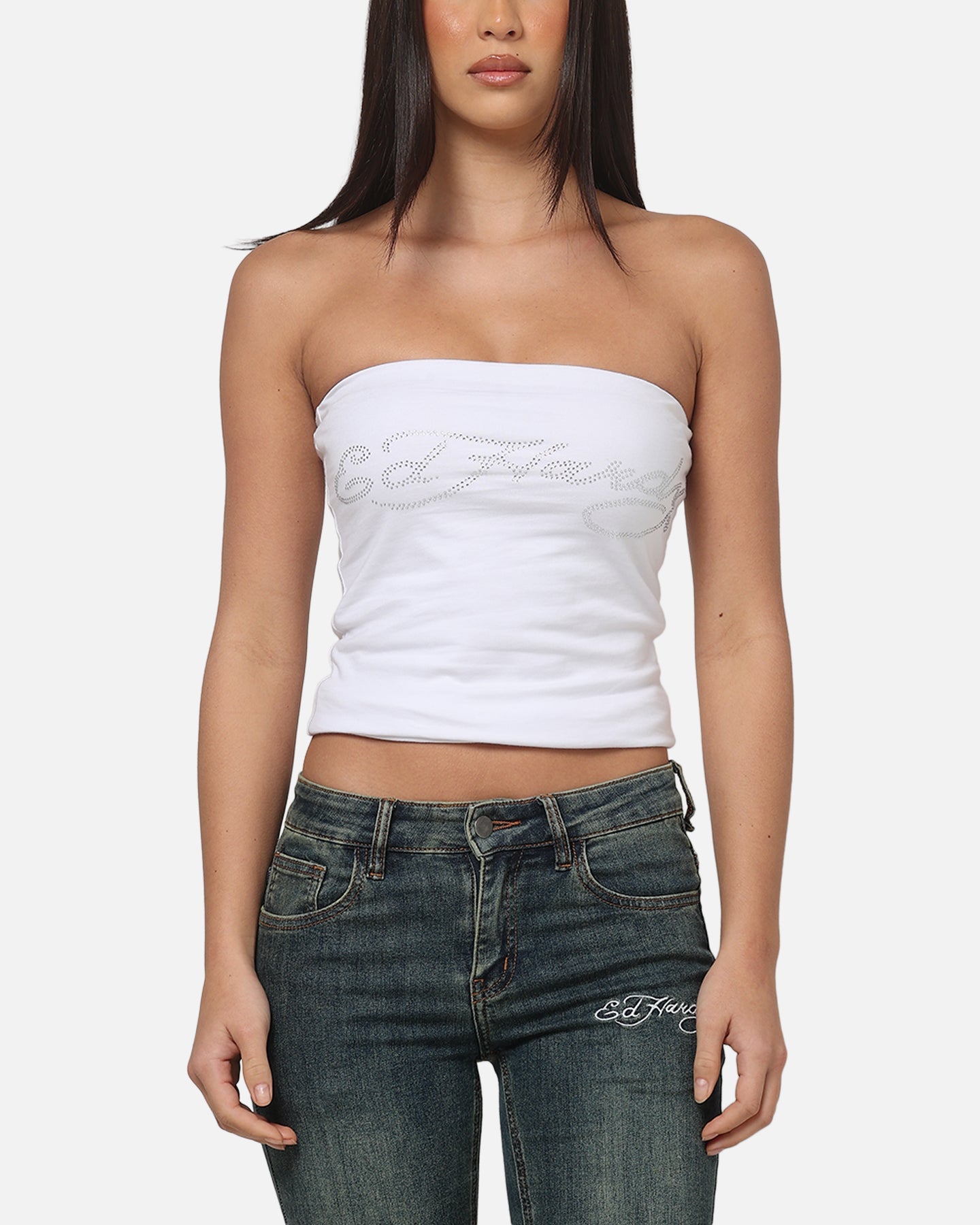 Ed Hardy Women's Dragon Boob Tube White