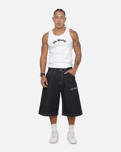 Ed Hardy Serpent Jorts Indigo